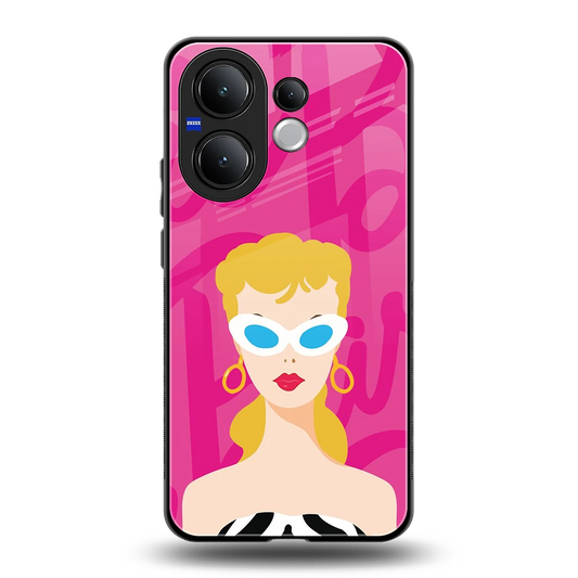 Pookie back phone cover | glass case for vivo v60