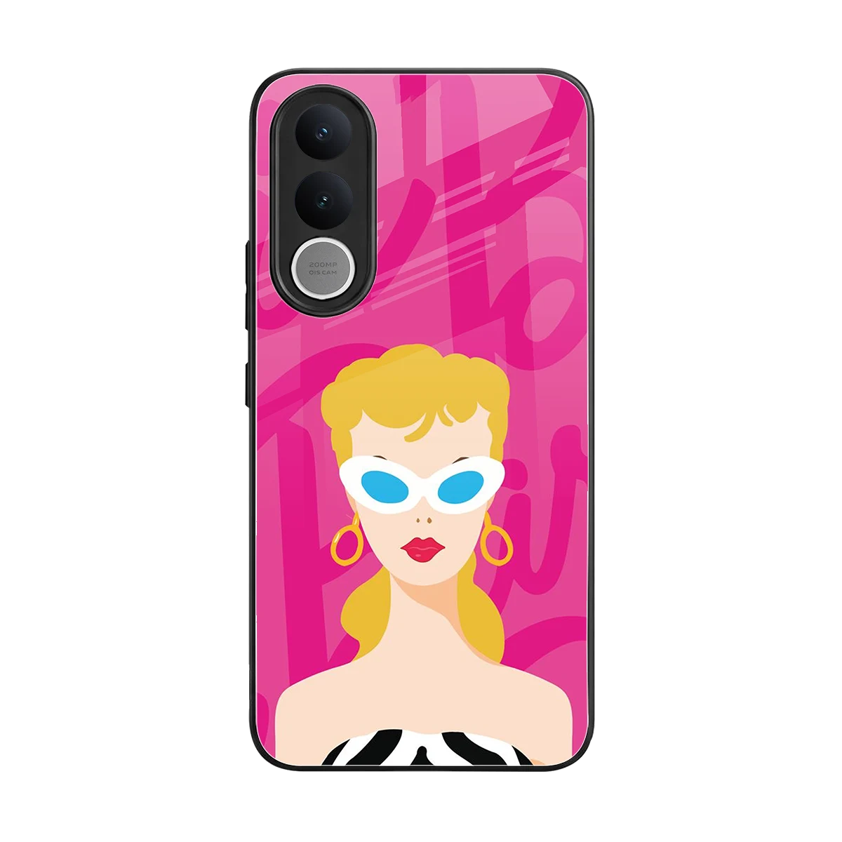 Pookie back phone cover | glass case for vivo v70 fe