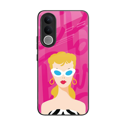 Pookie back phone cover | glass case for vivo v70 fe