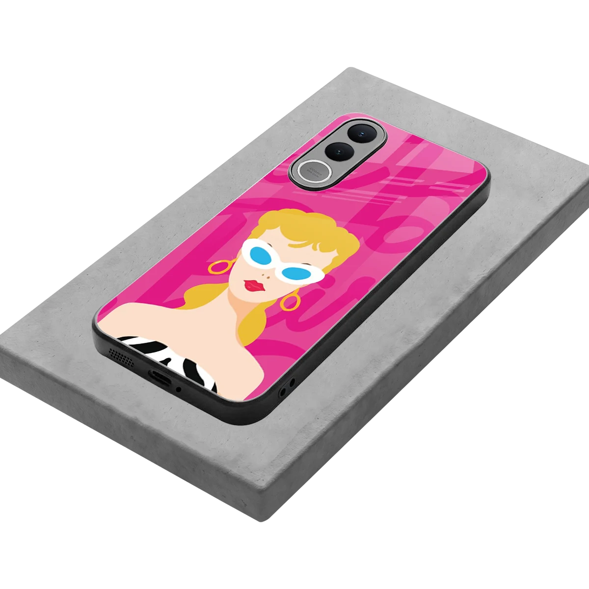 Pookie stylish phone case for vivo v70 fe | glossy glass and slim fit