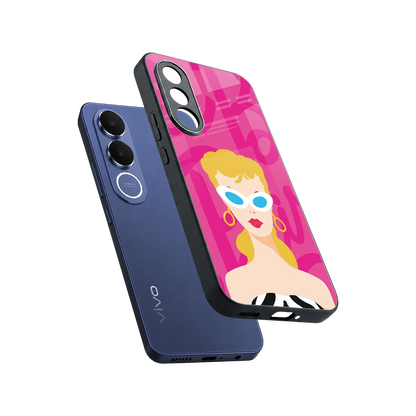 Pookie sleek vivo v70 fe cover with tempered glass back and TPU edges