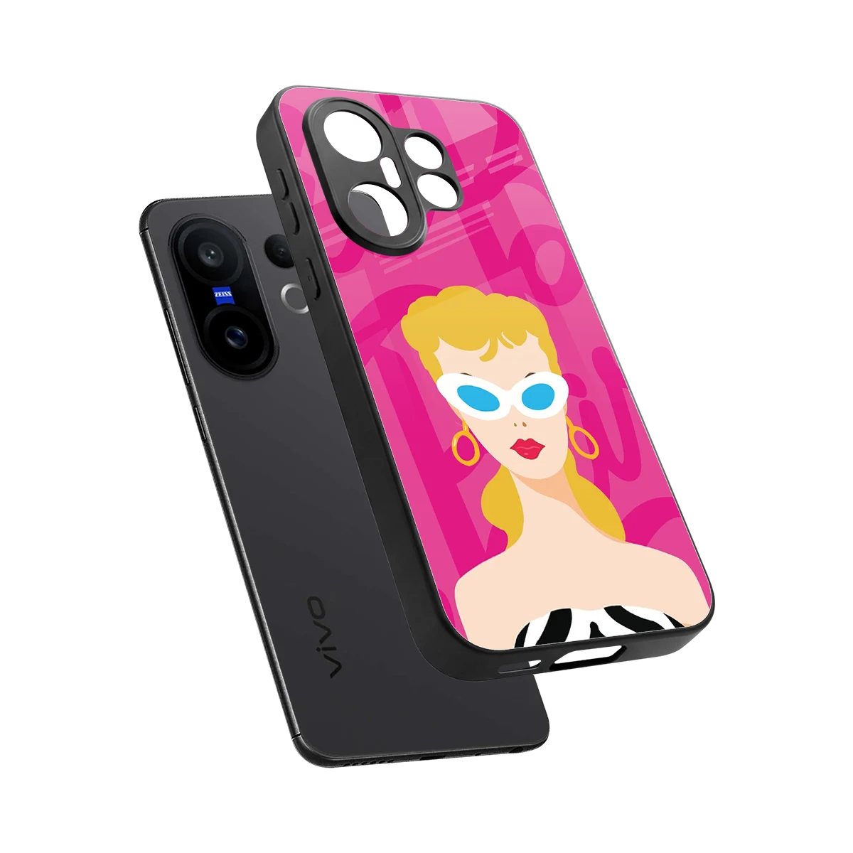 Pookie sleek vivo x200 fe cover with tempered glass back and TPU edges