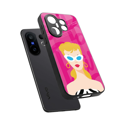 Pookie sleek vivo x200 fe cover with tempered glass back and TPU edges