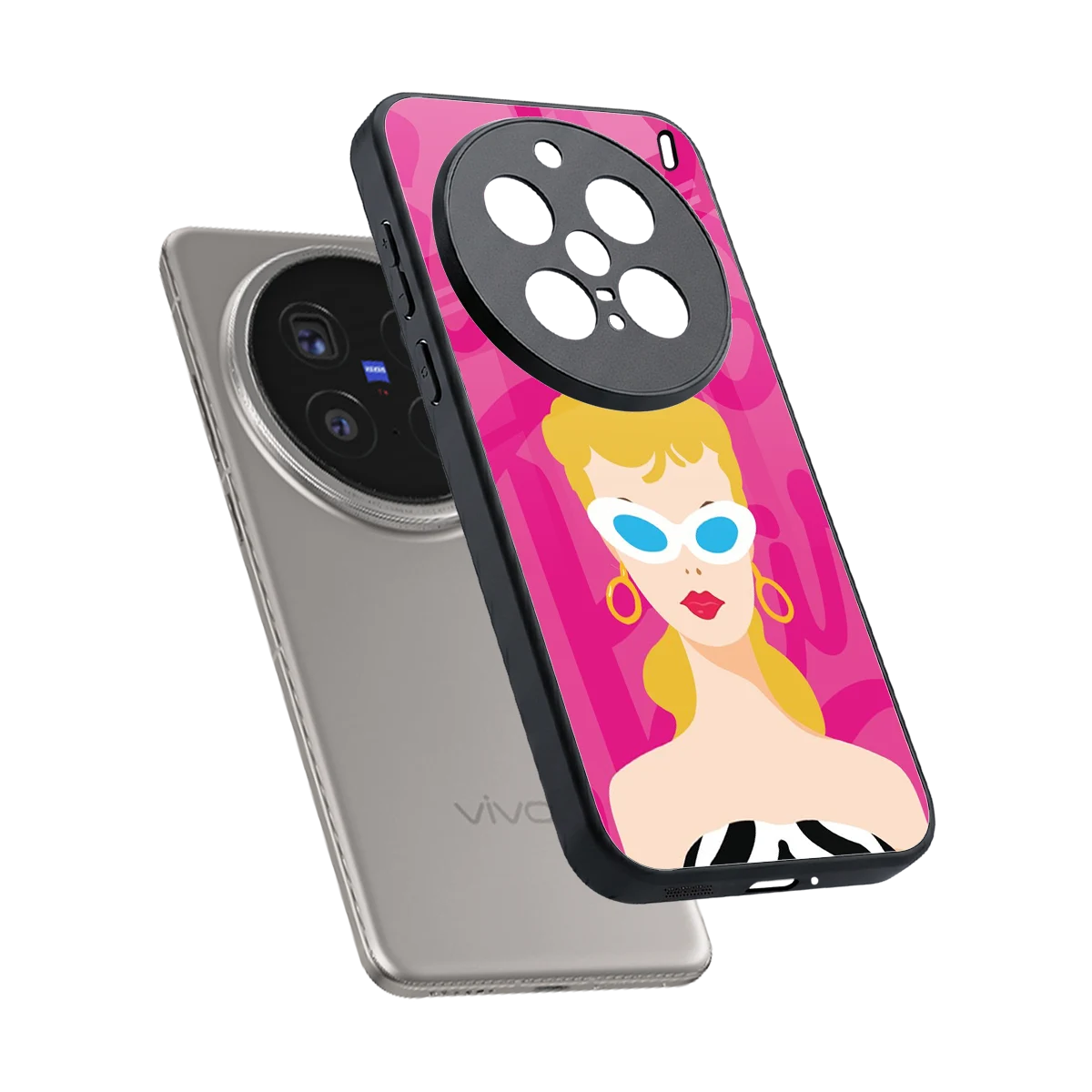 Pookie sleek vivo x200 pro cover with tempered glass back and TPU edges