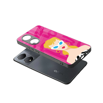 Pookie sleek Vivo-y100 cover with tempered glass back and TPU edges