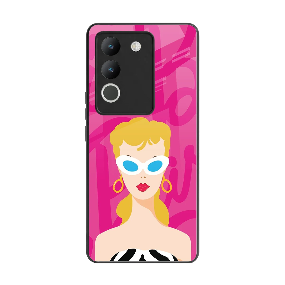 Pookie back phone cover | glass case for vivo y200 5g