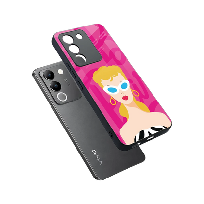 Pookie sleek vivo y200 5g cover with tempered glass back and TPU edges