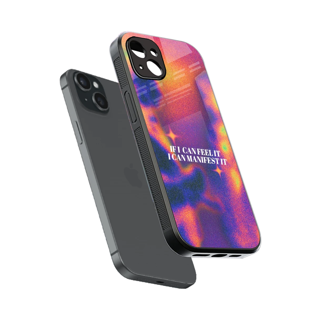 Power Within sleek iphone 14 plus cover with tempered glass back and TPU edges