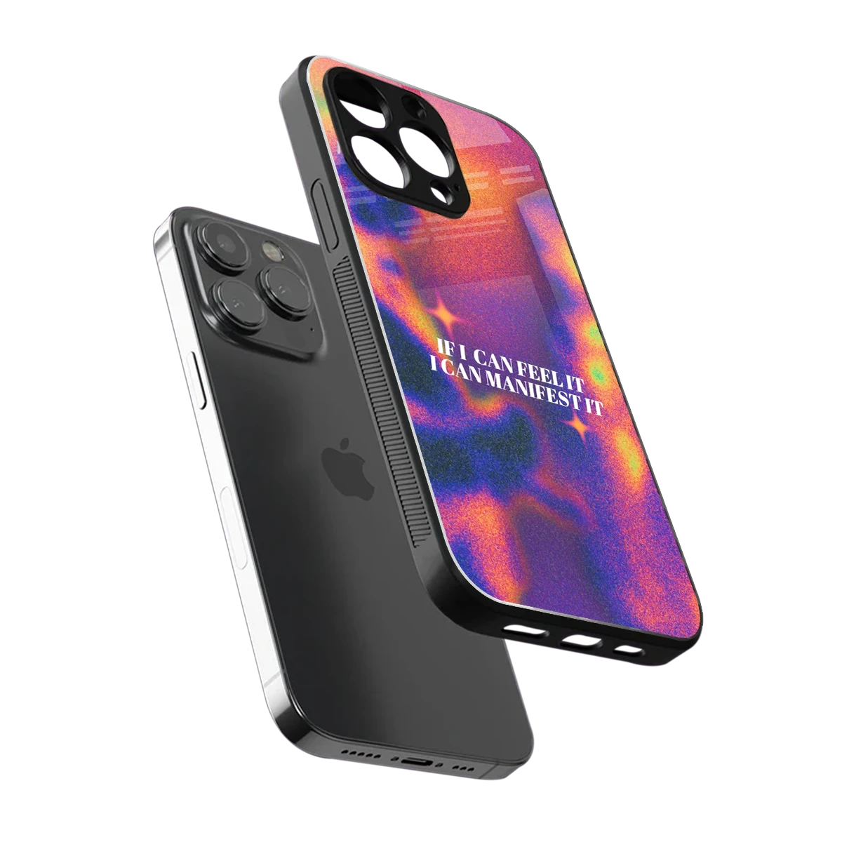 Power Within sleek iphone 15 pro cover with tempered glass back and TPU edges