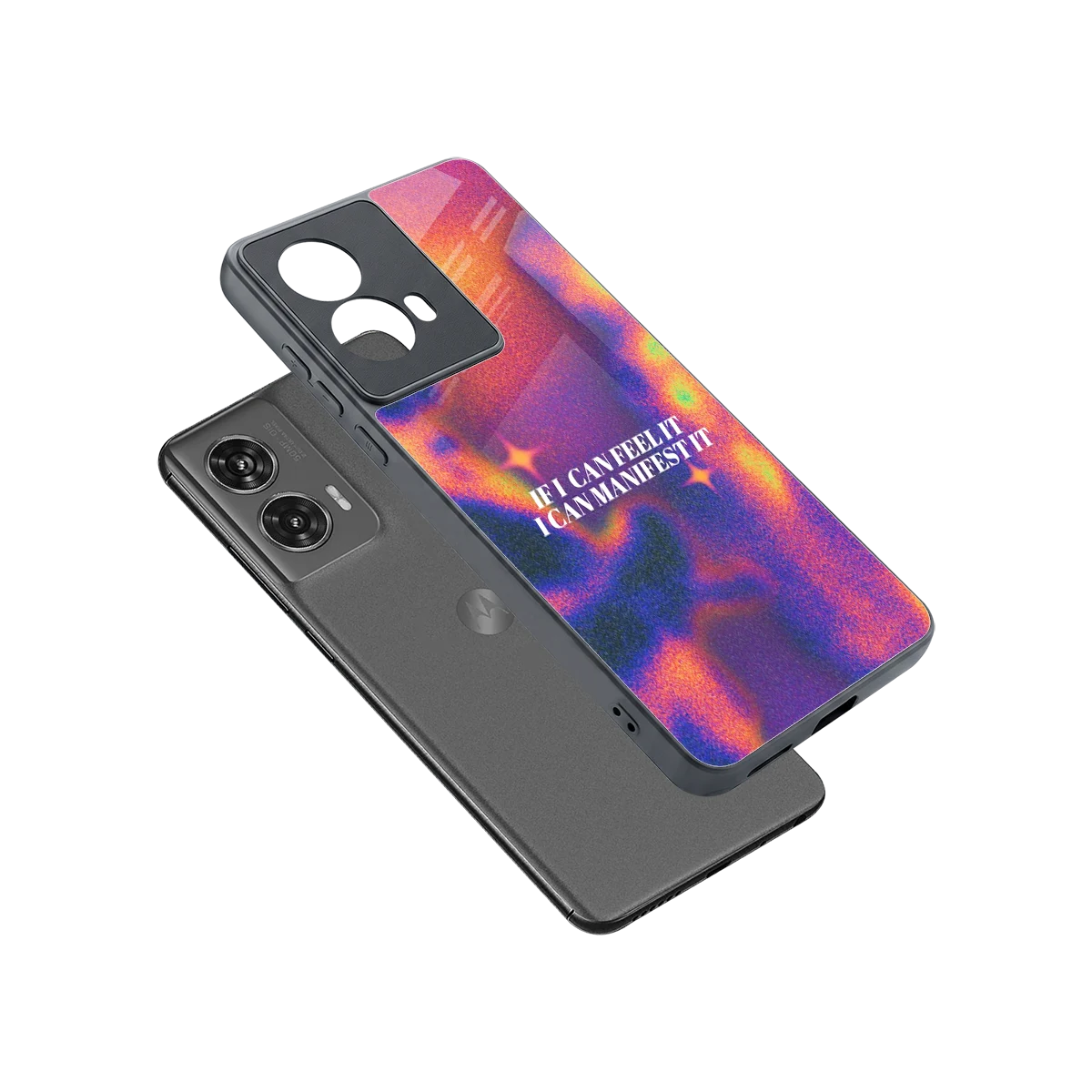 Power Within sleek motorola edge 50 fusion cover with tempered glass back and TPU edges