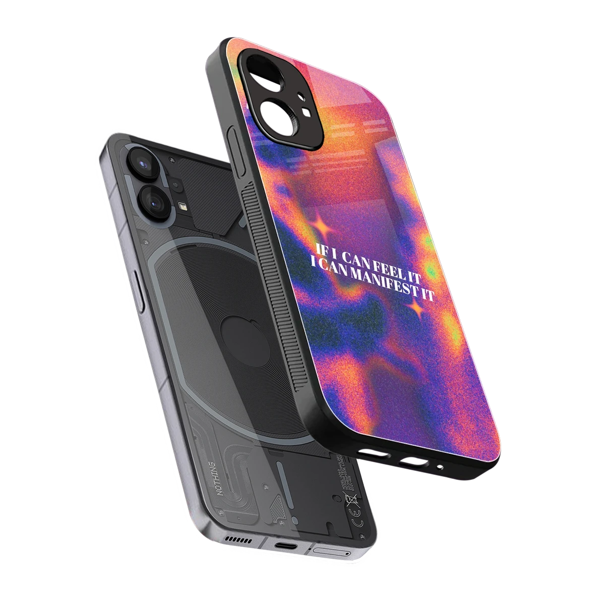 Power Within sleek nothing phone 1 cover with tempered glass back and TPU edges