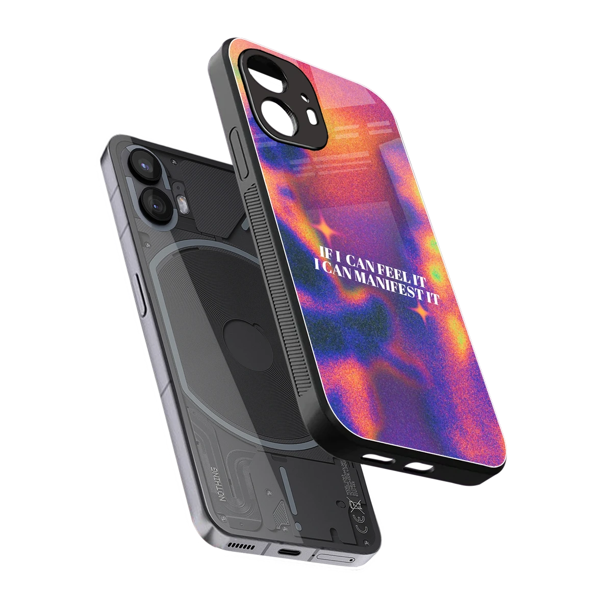 Power Within sleek nothing phone 2 cover with tempered glass back and TPU edges
