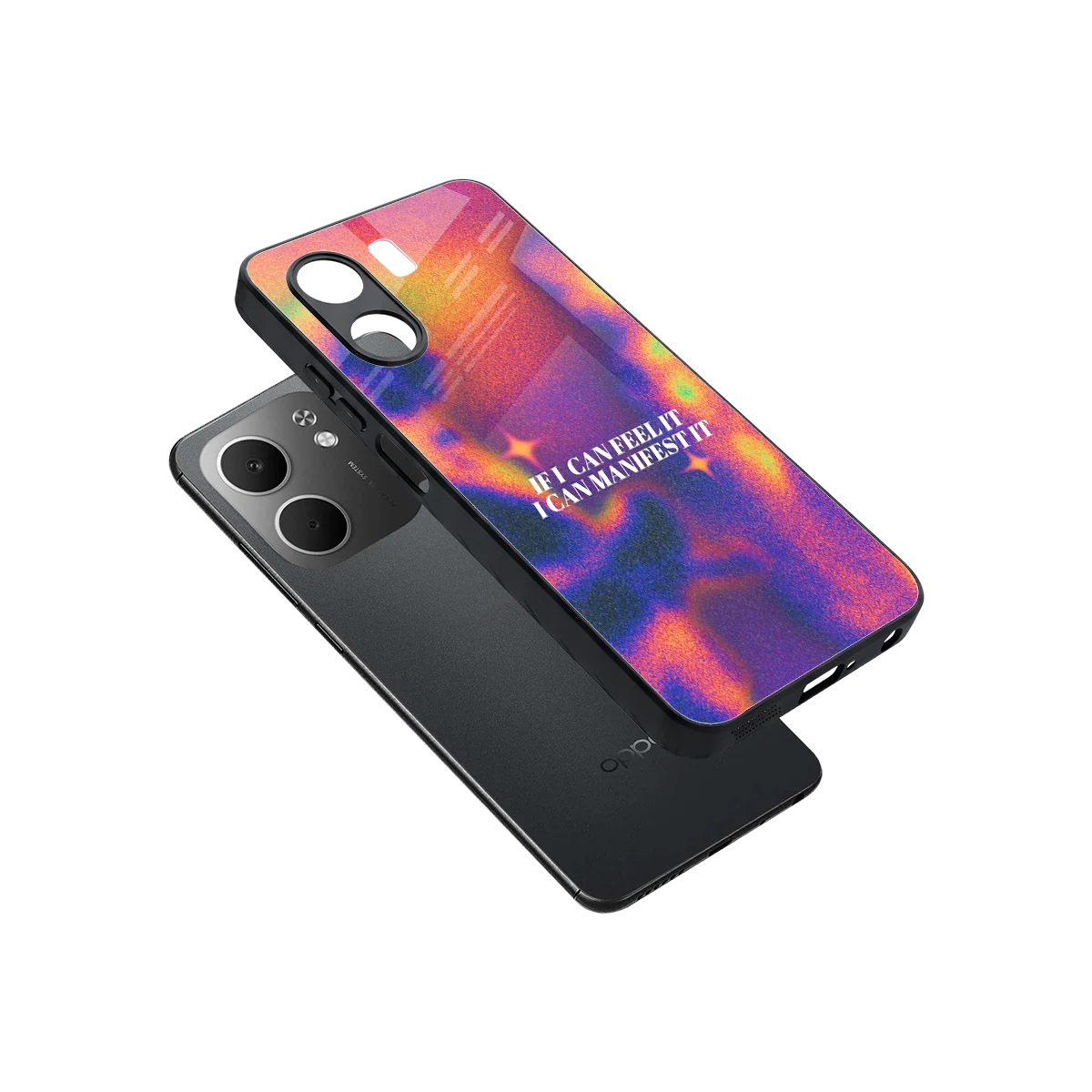 Power Within sleek oppo a5x 5g cover with tempered glass back and TPU edges