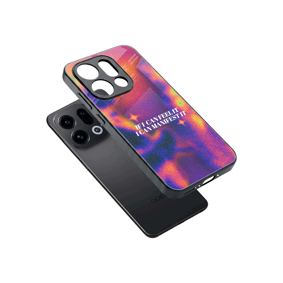Power Within sleek oppo find x9 cover with tempered glass back and TPU edges
