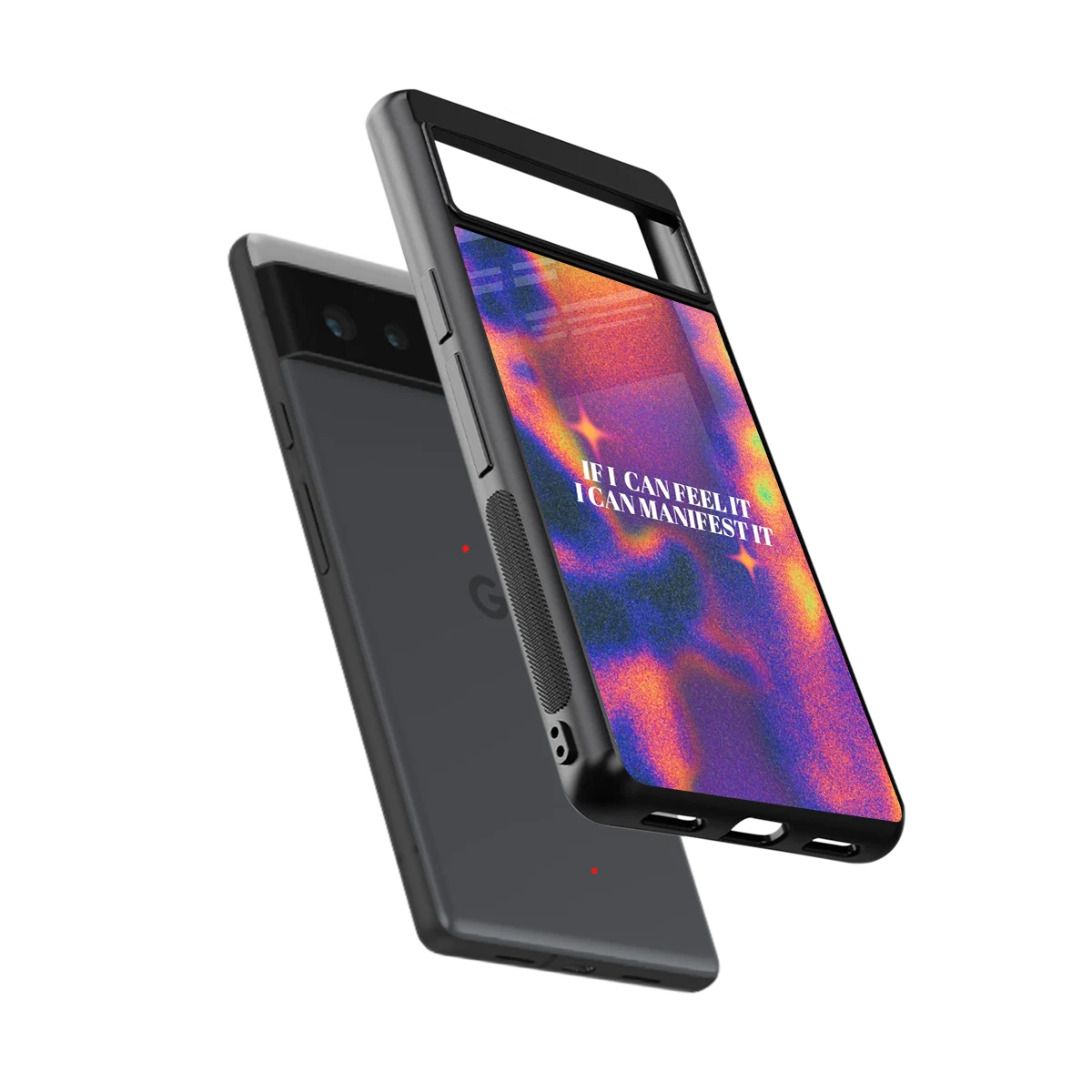 Power Within sleek google pixel 6a cover with tempered glass back and TPU edges