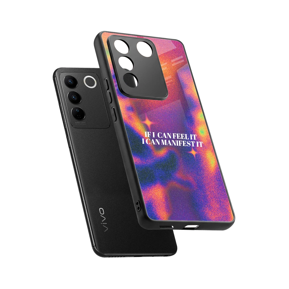 Power Within sleek vivo v27 5g cover with tempered glass back and TPU edges