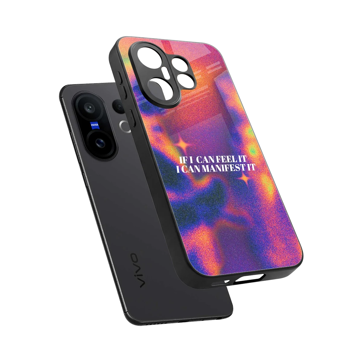 Power Within sleek vivo x200 fe cover with tempered glass back and TPU edges