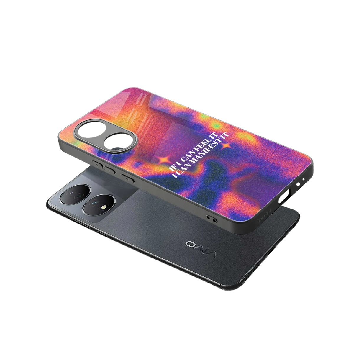 Power Within sleek Vivo-y100 cover with tempered glass back and TPU edges