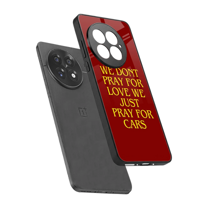 Pray For Cars sleek oneplus 13 cover with tempered glass back and TPU edges