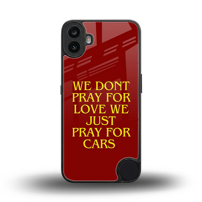 Pray For Cars back phone cover | glass case for cmf nothing phone 1