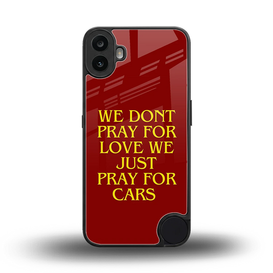Pray For Cars back phone cover | glass case for cmf nothing phone 1