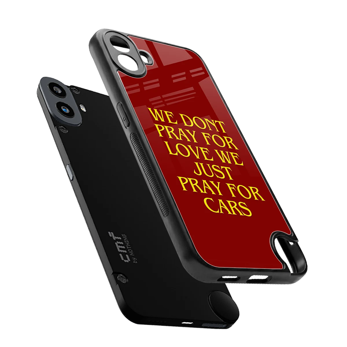 Pray For Cars sleek cmf nothing phone 1 cover with tempered glass back and TPU edges