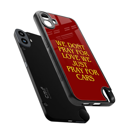 Pray For Cars sleek cmf nothing phone 1 cover with tempered glass back and TPU edges