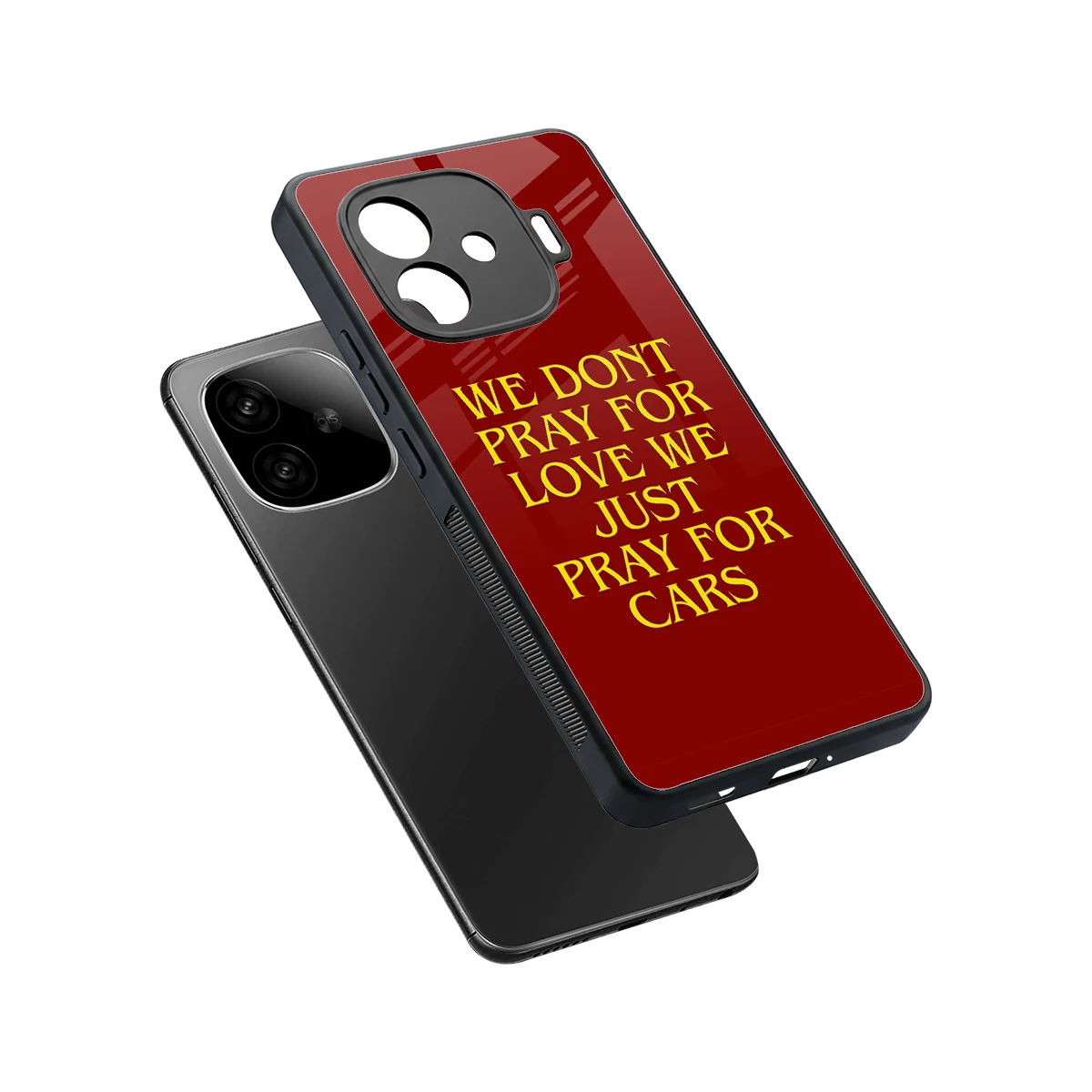 Pray For Cars sleek iqoo neo 10r 5g cover with tempered glass back and TPU edges