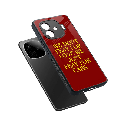Pray For Cars sleek iqoo neo 10r 5g cover with tempered glass back and TPU edges