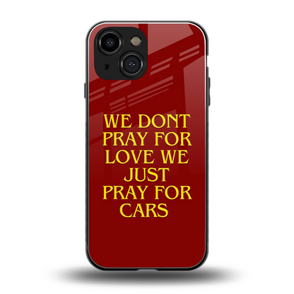 Pray For Cars back phone cover | glass case for iphone 13 mini
