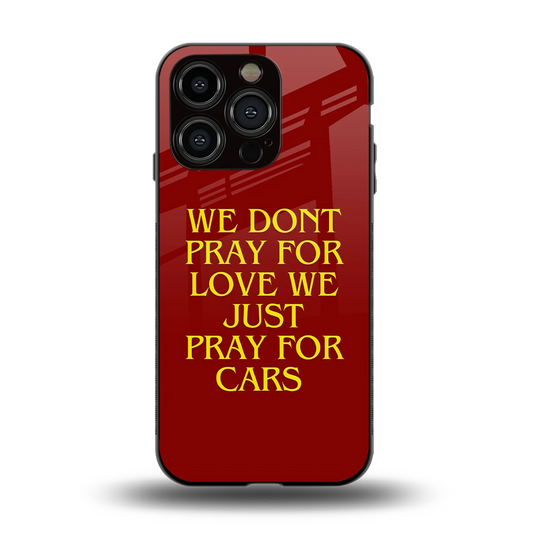 Pray For Cars back phone cover | glass case for iphone 13 pro