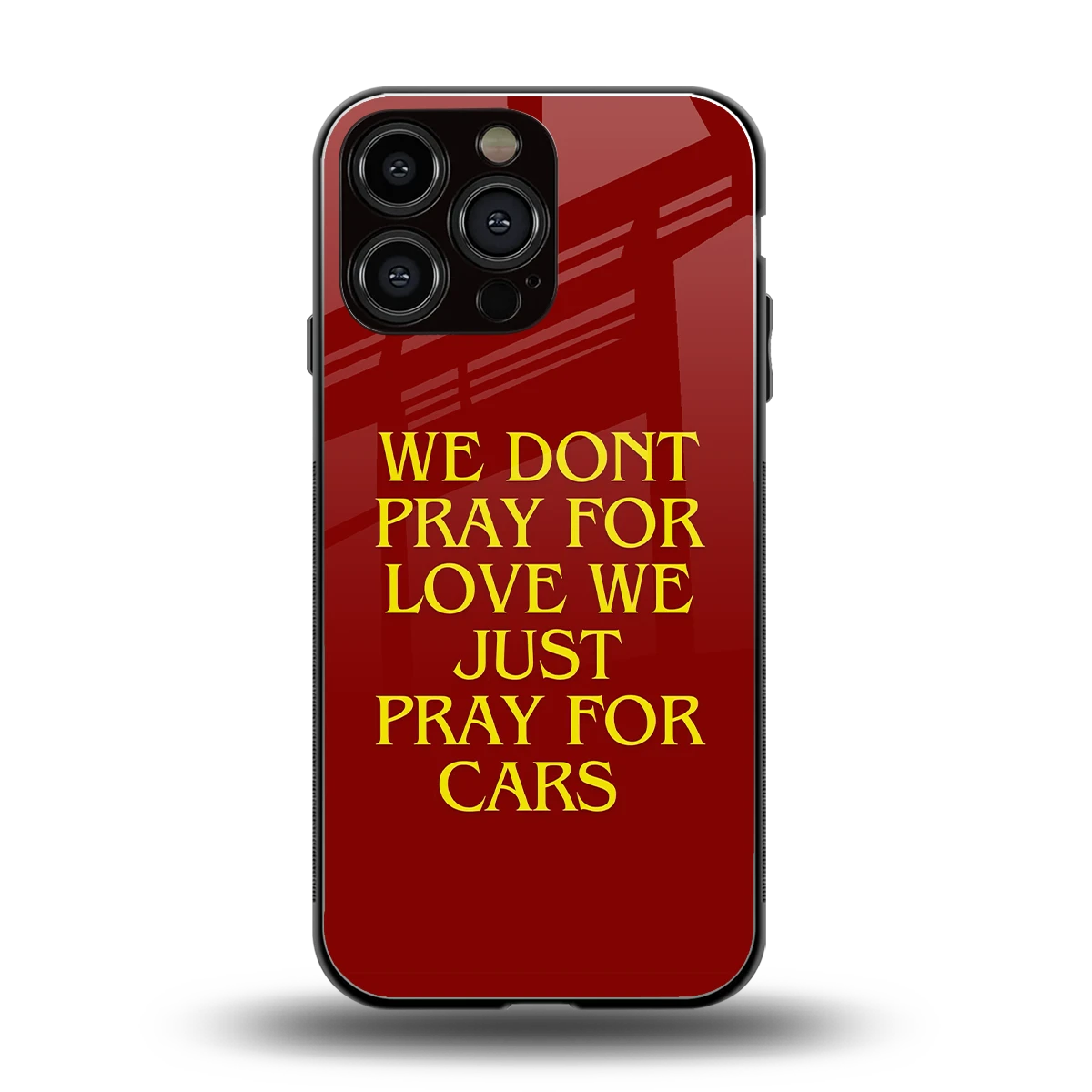 Pray For Cars back phone cover | glass case for iphone 15 pro max