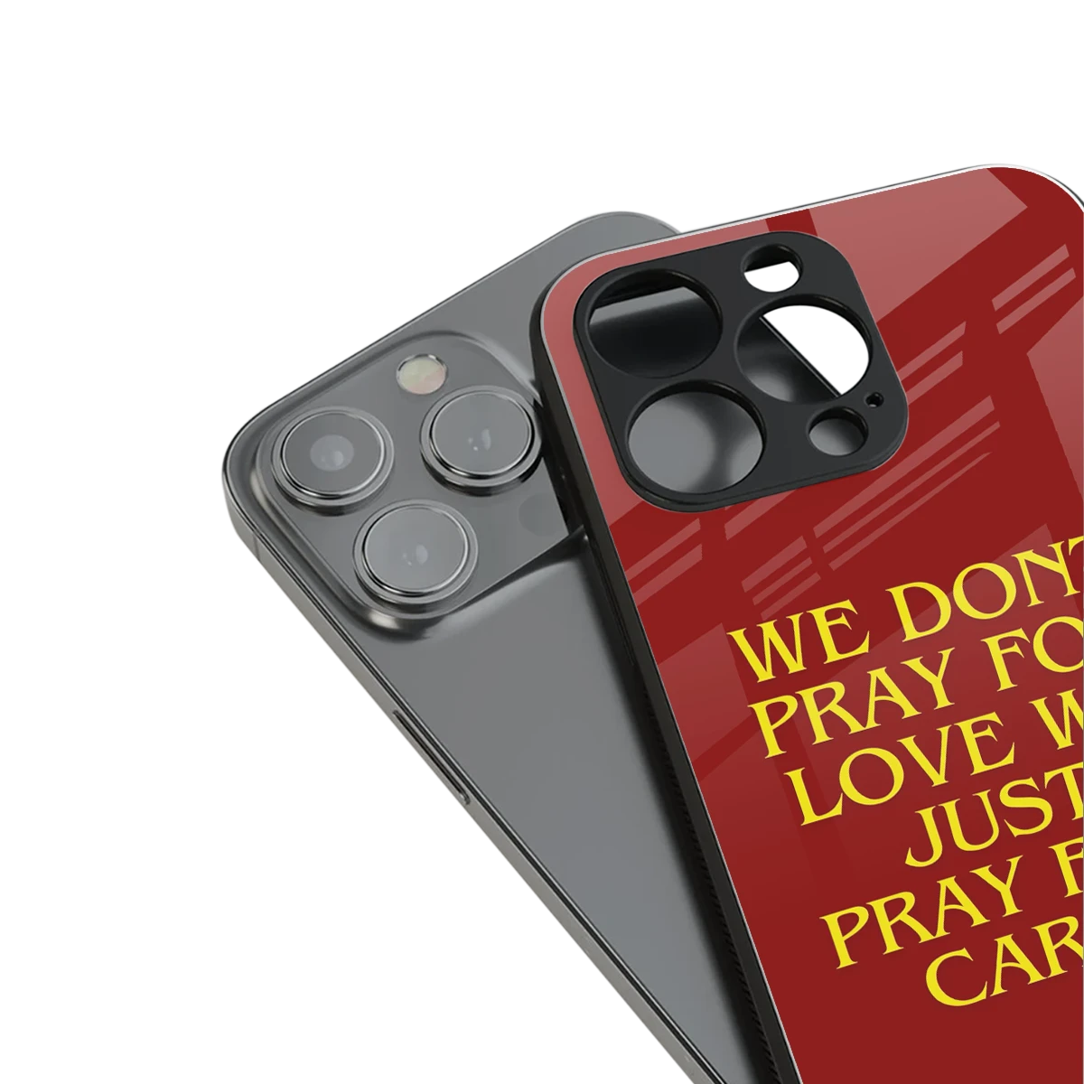 Pray For Cars stylish phone case for iphone 13 pro | glossy glass and slim fit