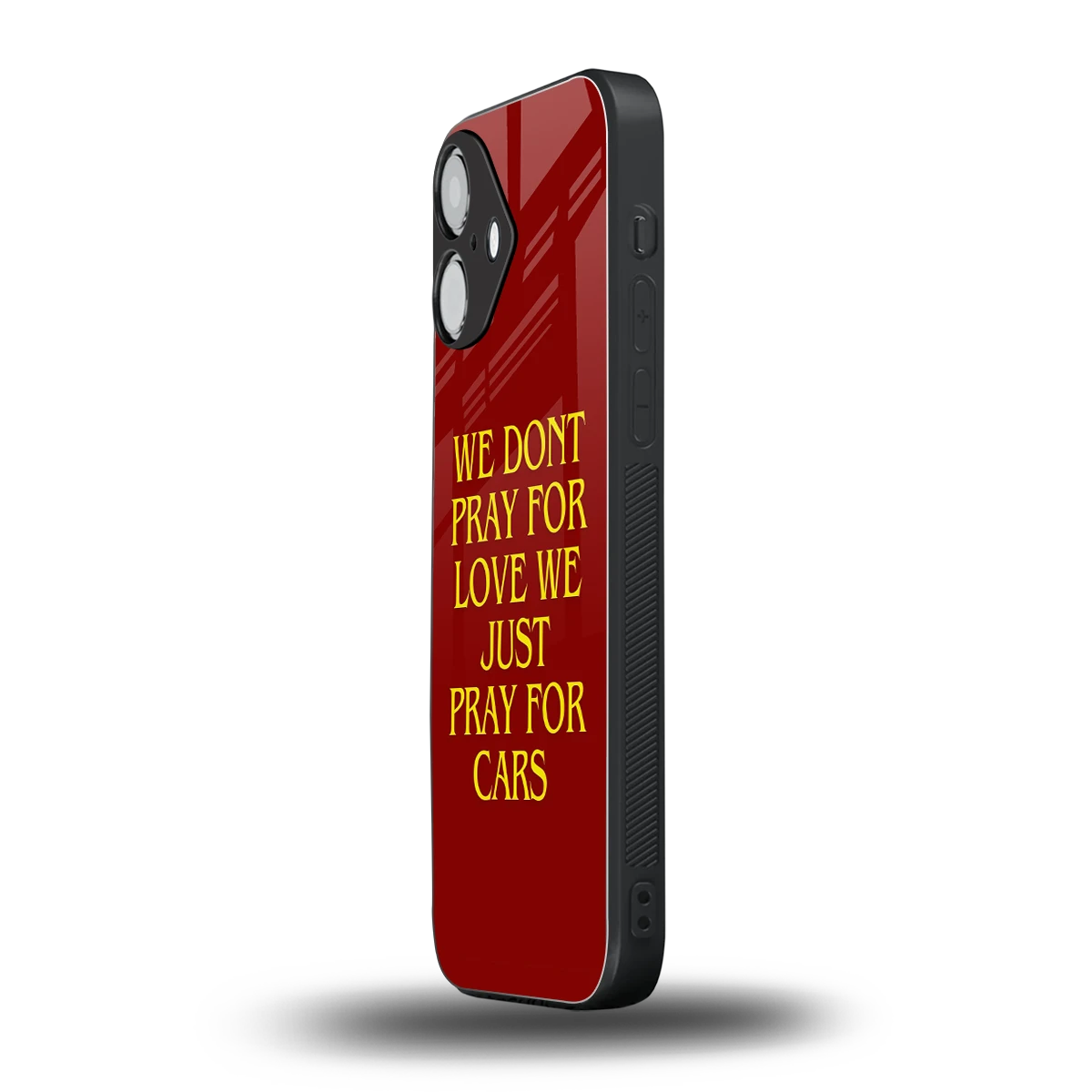 Pray For Cars iPhone 16 mobile cover | shockproof glass phone case