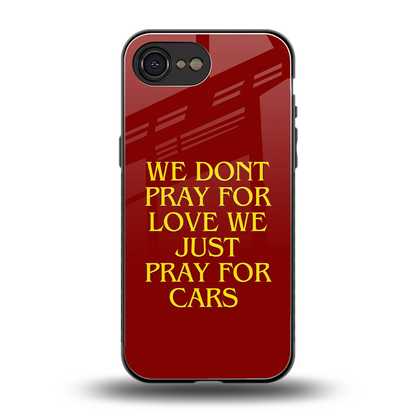 Pray For Cars back phone cover | glass case for iphone 16e