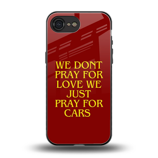Pray For Cars back phone cover | glass case for iphone 16e