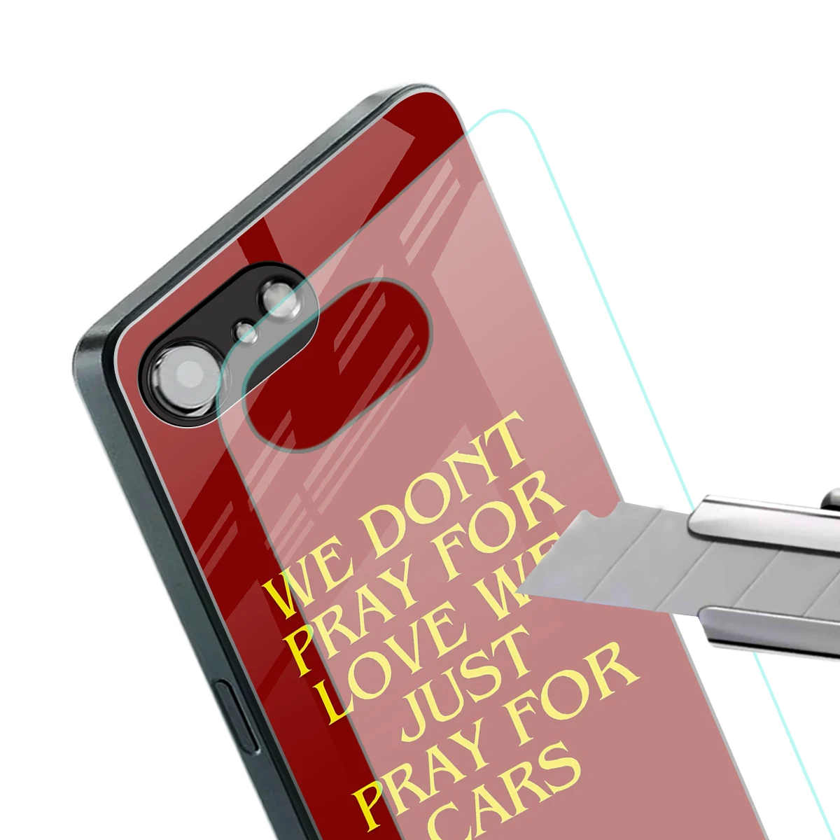 Pray For Cars stylish phone case for iphone 17e | glossy glass and slim fit