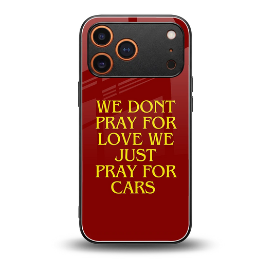 Pray For Cars back phone cover | glass case for iphone 17 pro max