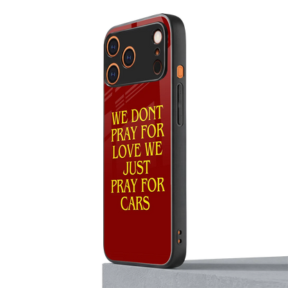 Pray For Cars iphone 17 pro max mobile cover | shockproof glass phone case
