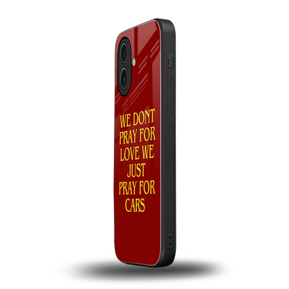 Pray For Cars iphone 17 mobile cover | shockproof glass phone case