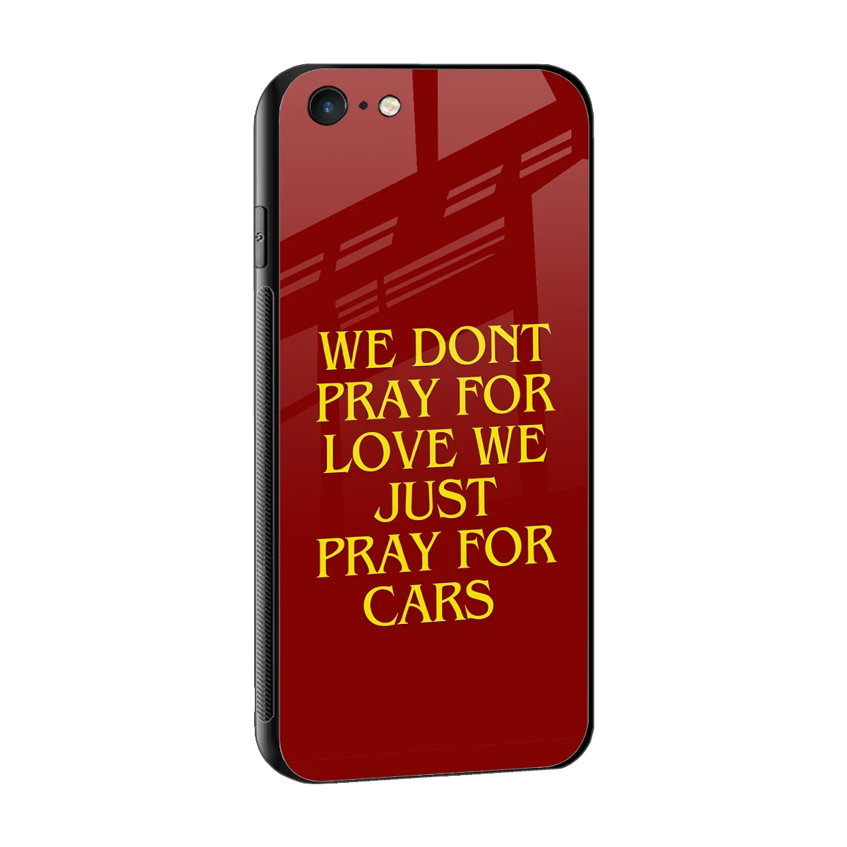Pray For Cars sleek iphone 6s plus cover with tempered glass back and TPU edges