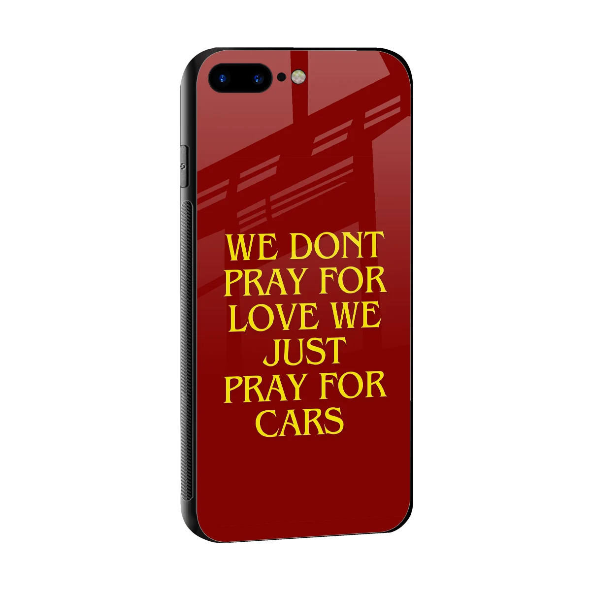 Pray For Cars sleek iphone 8 plus cover with tempered glass back and TPU edges
