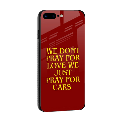 Pray For Cars sleek iphone 8 plus cover with tempered glass back and TPU edges