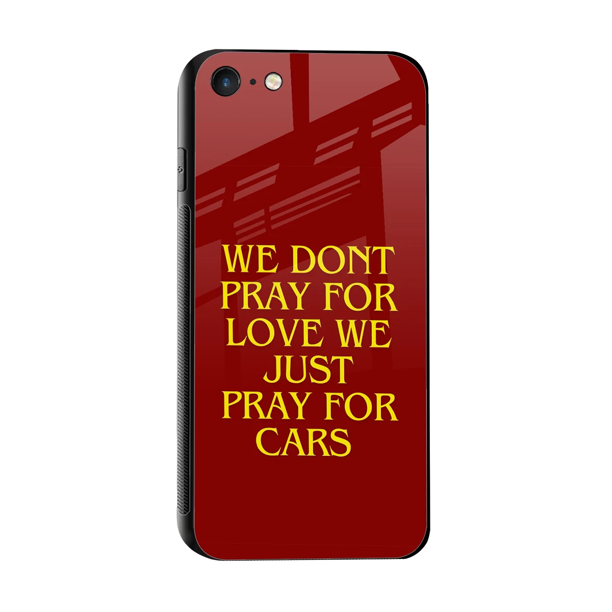 Pray For Cars sleek iphone 7 cover with tempered glass back and TPU edges