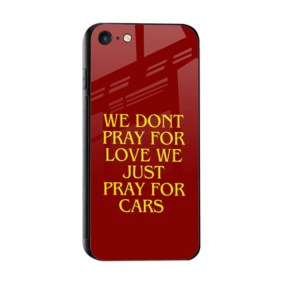 Pray For Cars sleek iphone 7 cover with tempered glass back and TPU edges