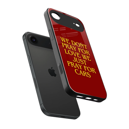 Pray For Cars sleek iphone air cover with tempered glass back and TPU edges