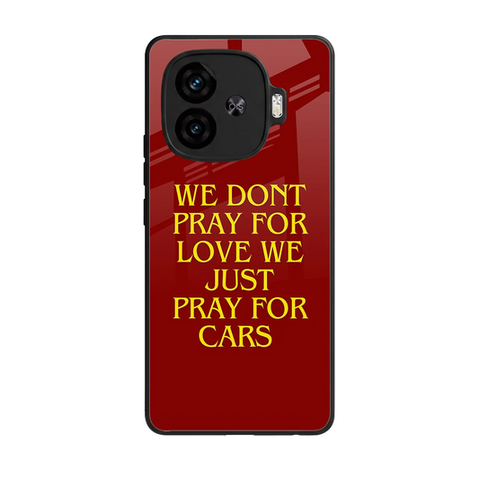 Pray For Cars back phone cover | glass case for iqoo neo 10r 5g