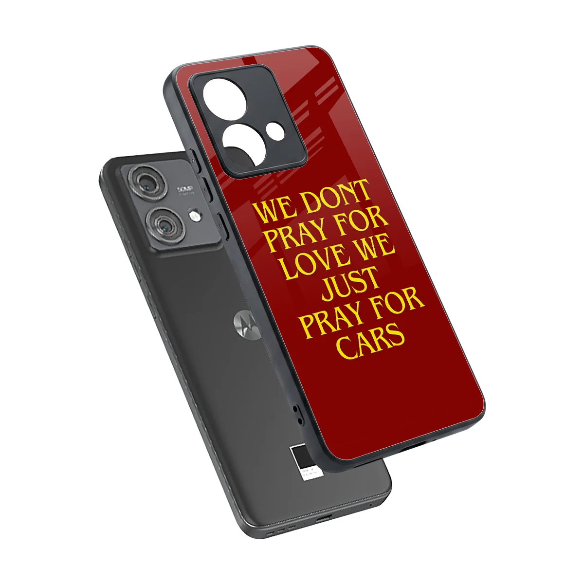 Pray For Cars sleek motorola edge 40 neo 5g cover with tempered glass back and TPU edges