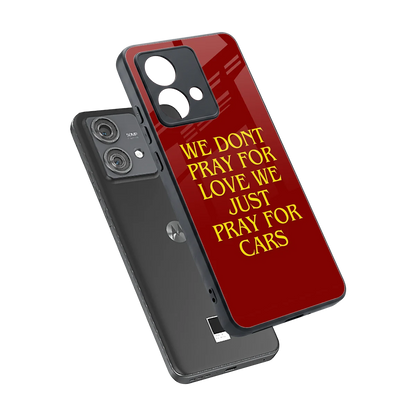 Pray For Cars sleek motorola edge 40 neo 5g cover with tempered glass back and TPU edges