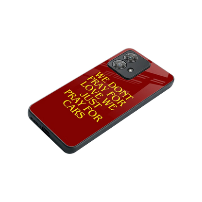 Pray For Cars stylish phone case for motorola edge 40 neo 5g | glossy glass and slim fit